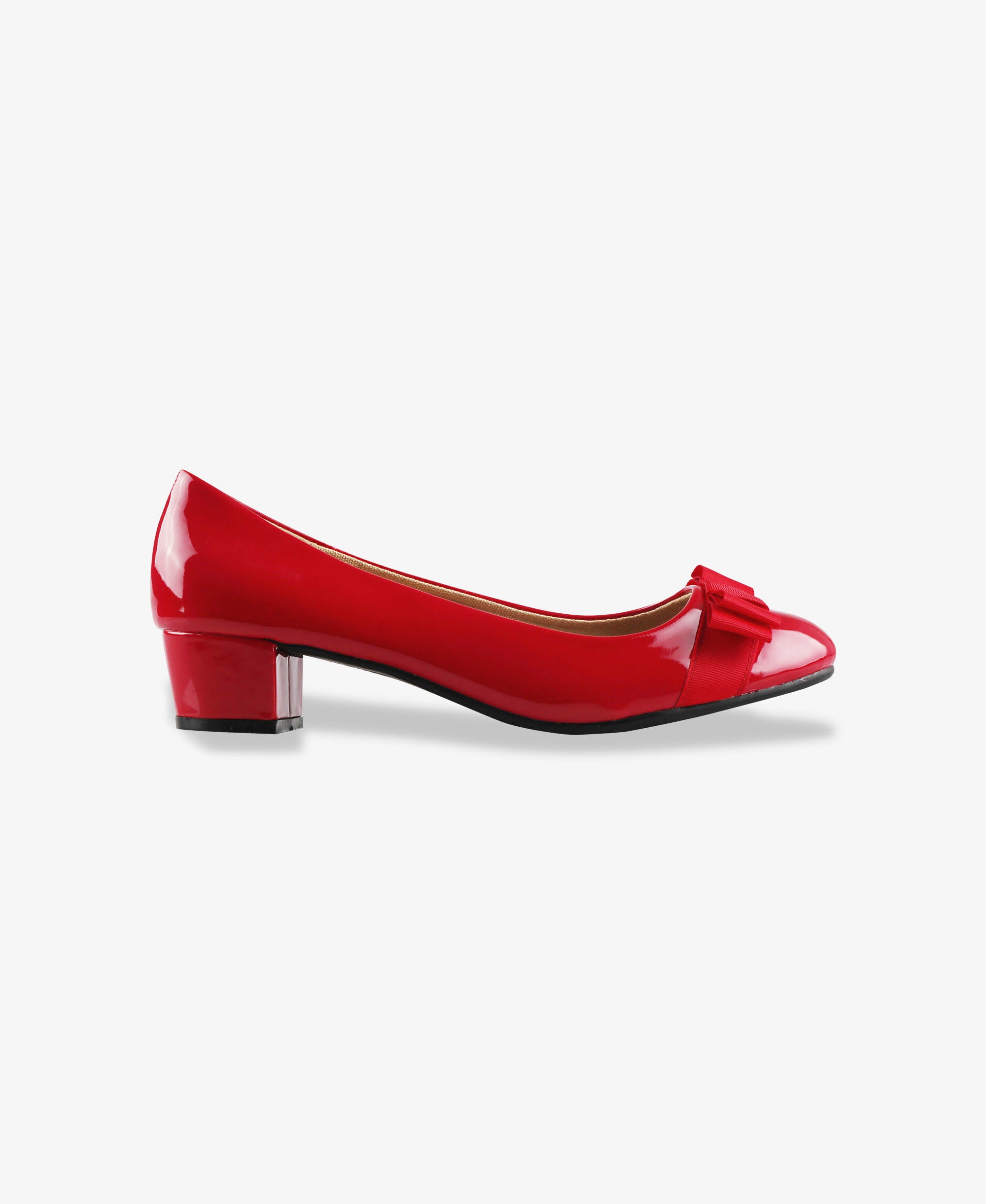 KRISP Bow Toe Low Heel Patent Courts (4241)